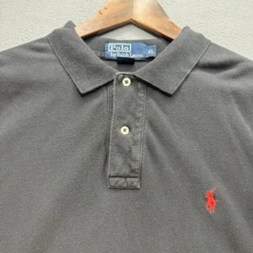 Polo Ralph Lauren Polo Shirt Long Sleeve Classic XL Black Red Pony Logo Cotton